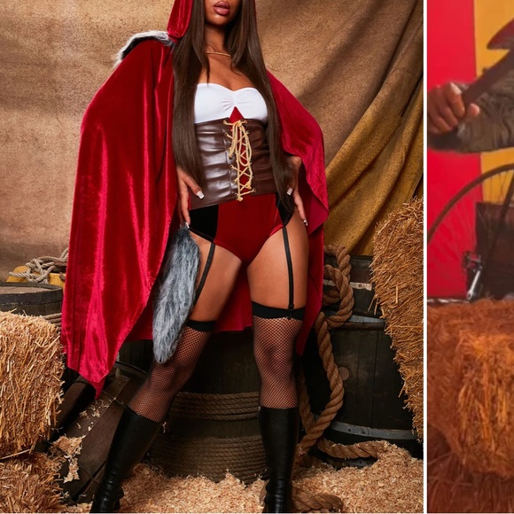 FN 4 Piece Red Haute Storybook Costume (Little Red Riding Hood) - Picture 4 of 7